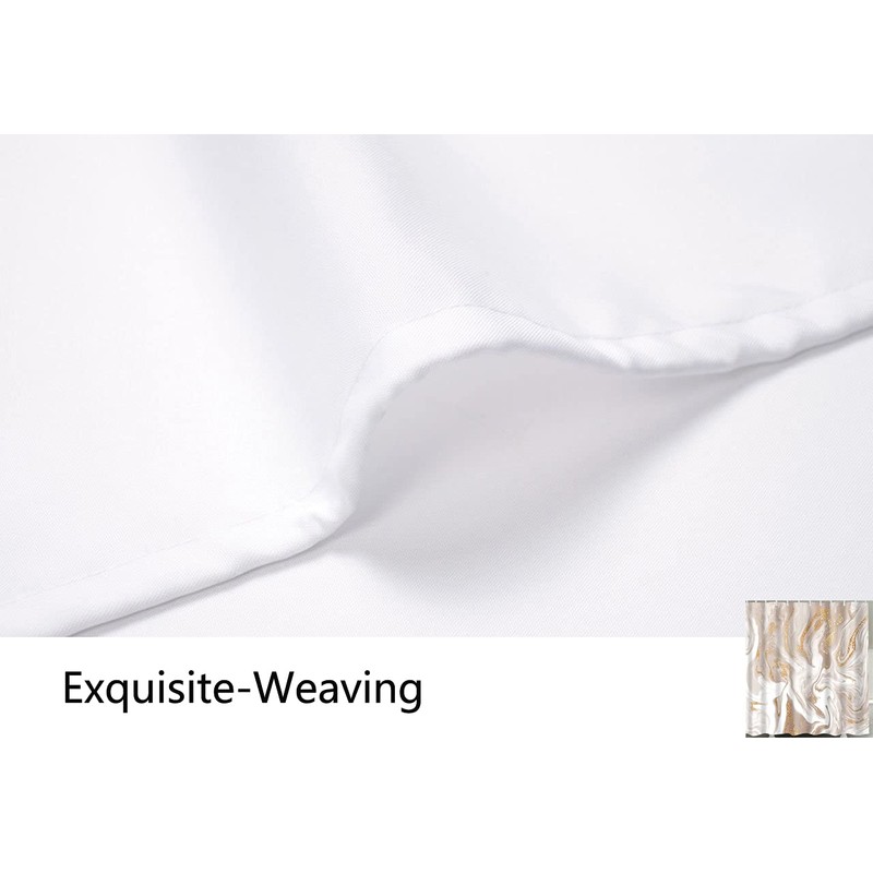 Mantto Marble Shower Curtains No Liner, Waterproof Polyester Fabric Shower