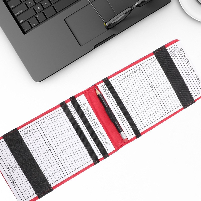 INOOMP Leather Point Record Book Golf Stats Book Golf Scorecard