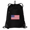 Broad Bay USA Flag Drawstring Bag American Flag Cinch Pack