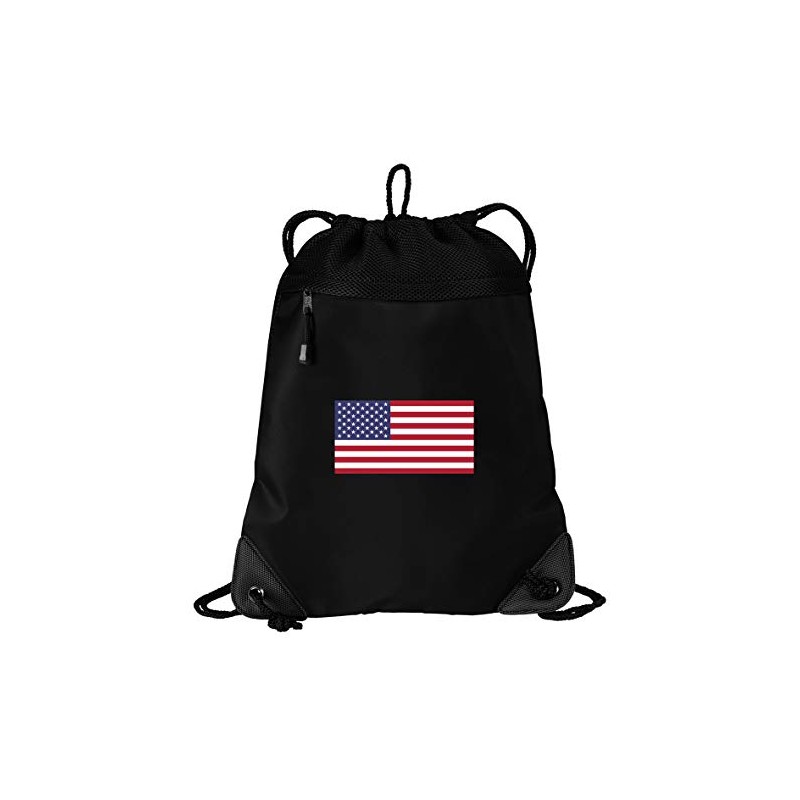 Broad Bay USA Flag Drawstring Bag American Flag Cinch Pack