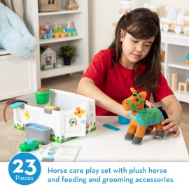 Melissa & Doug Feed & Groom Horse Care Play Set