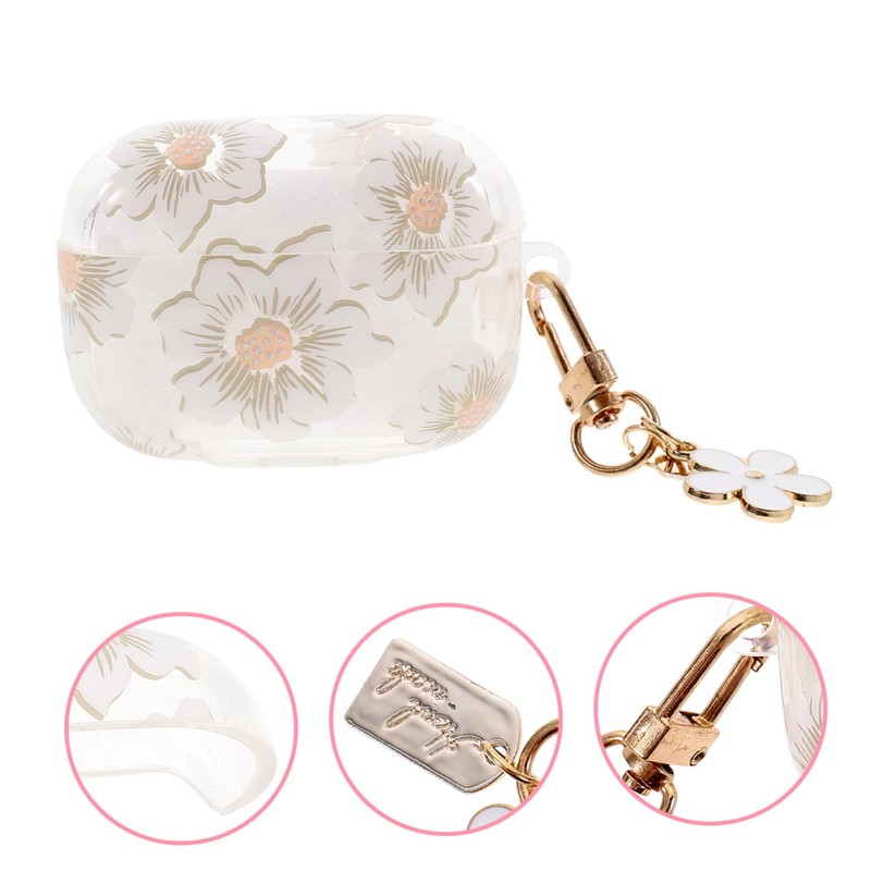 TEHAUX Earphone Case TPU Shell Scratch-Drop Stylish Floral Pattern High