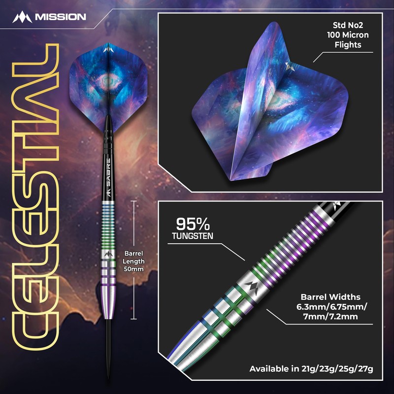 Mission | Celestial Darts | Steel Tip Darts Set |