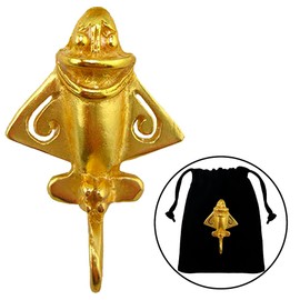 Across The Puddle, Ancient Aliens Collection | Real 24k GP Golden Jet-3 Lapel Pin| Pre-Columbian Quimbaya Airplane Jet | Ancient Aircraft | Ancient Astronauts | Original Golden Jets Collection
