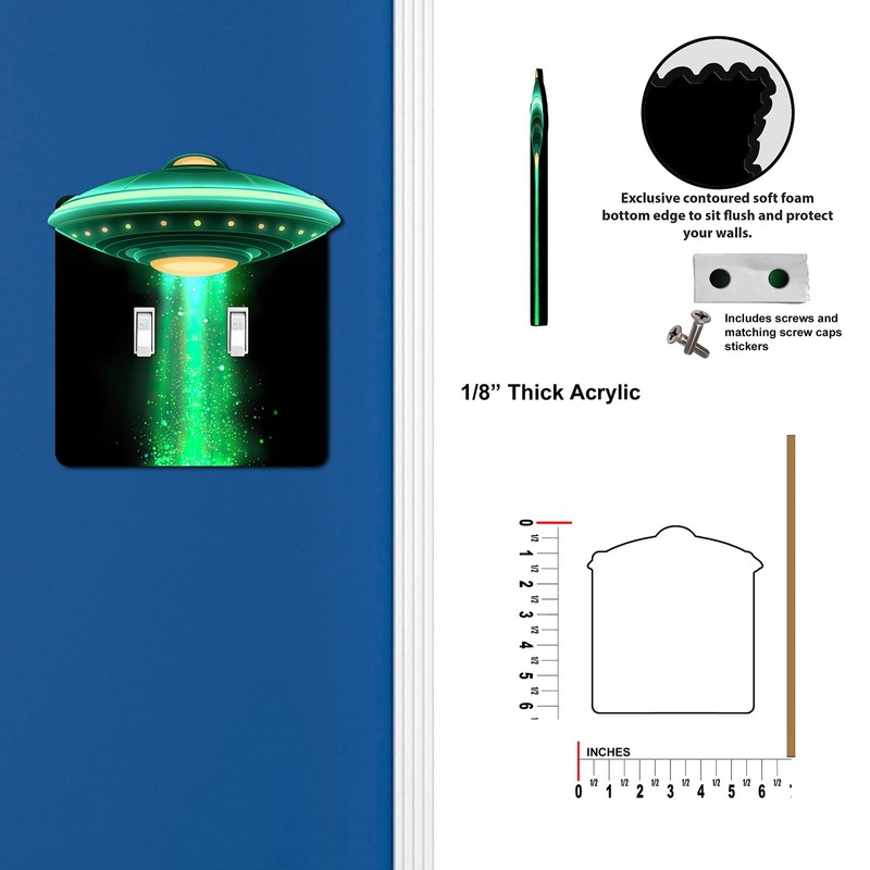 Off The Wall Plates - Alien UFO Glow in the