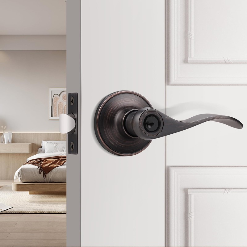 Probrico 2 Pack Keyed Alike Entry Door Lever [Lock with