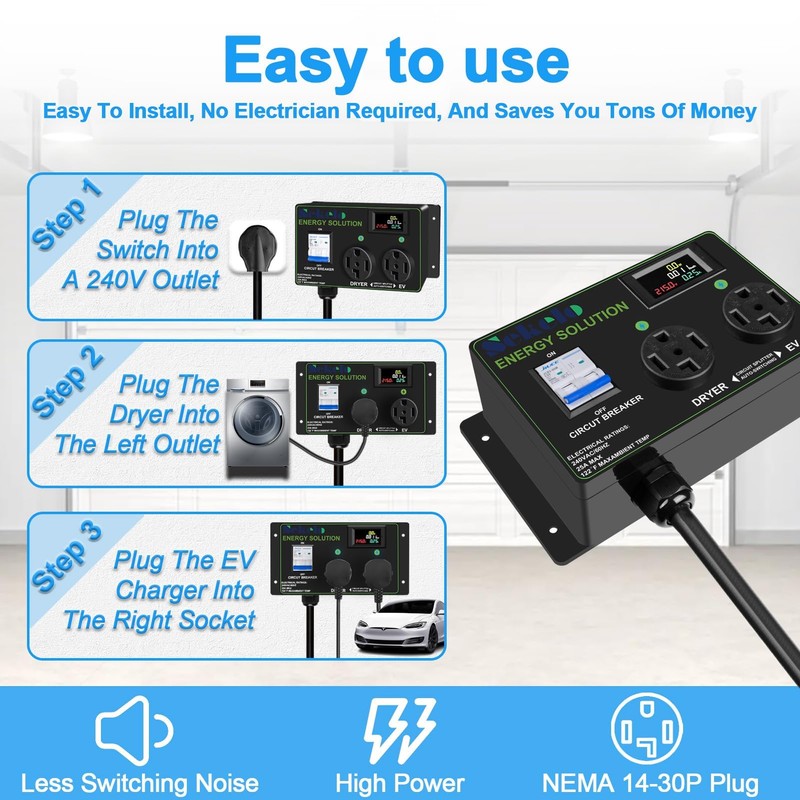 Smart EV Charging Integration: Sekelo Automatic Power Switch for Dryer