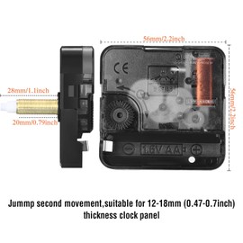 Mudder Pack of 2 High Torque Long Wave Movement Movement Mechanism with 5 Different Pairs of Hands DIY Watch Repair Parts Replacement (28 mm / 1.1 Inch)