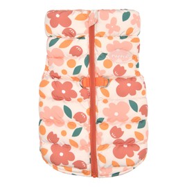 Puppia Hibiscus Dog Jumper Winter Season Intrgrated Harness for Small and Medium Dogs, Orange, Large