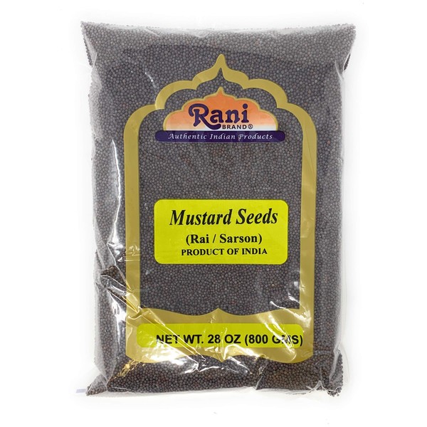 Rani Black Mustard Seeds Whole Spice (Rai Sarson) 28oz (800g) All Natural ~ Gluten Friendly Ingredients | NON-GMO | Vegan | Indian Origin