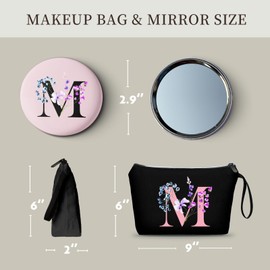 SEAMOON Women Gifts for Birthday, Makeup Bag, Maid of Honor Gifts, Gifts for Bridesmaid,Friend Birthday Gifts for Women, Womens Birthday Gifts, Cosmetic Bag with Mirror,Valentines Day Gifts,M