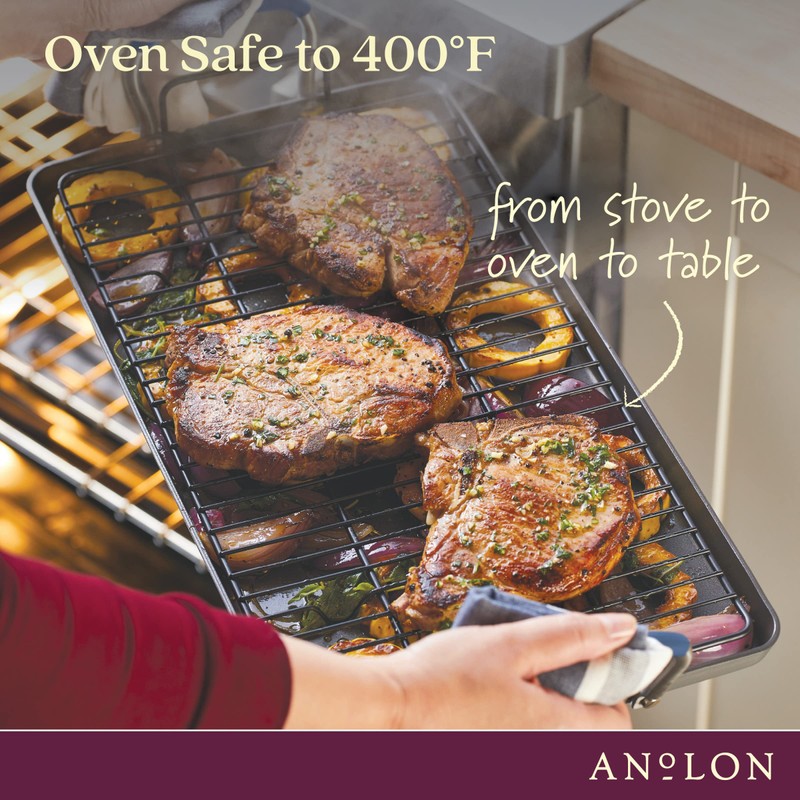 Anolon Advanced Home Hard Anodized Nonstick Double Burner/Flat Grill/Griddle Rack,