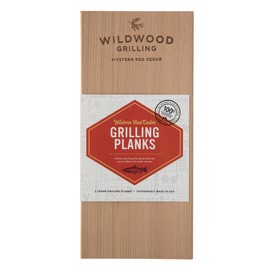 Wildwood Grilling 2-Pack PREMIUM Grade 5" x 11" Western Red Cedar Grilling Planks - Adds a Mild, Sweet Smokiness to Food - USA-Made & Sourced - 100% Natural Product