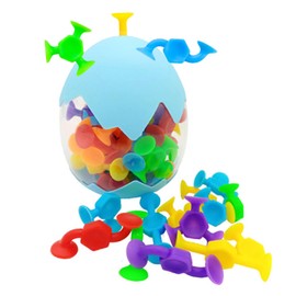 JurciCat 48 Stück Saugnapf Spielzeug Kinder Silikon Saugspielzeug Für Spielzeug Ab 3 Jahre Badewannen Spielzeug Reise Spielzeug Mit Aufbewahrungskiste Für Stressabbau Eltern-Kind Lnteraktives Spiel