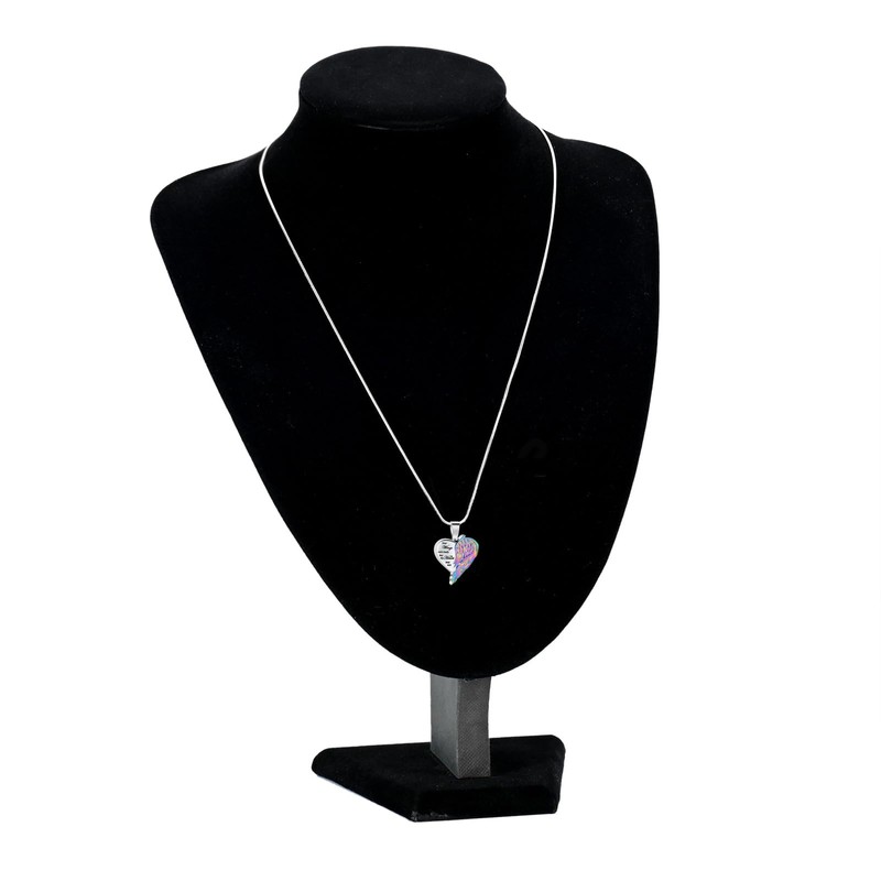 AIWENXI Heart Ash Necklaces for Men Women Angel Wings Cremation