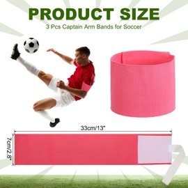 PATIKIL Soccer Captain Armband, 3 Pcs Captain Arm Bands for Soccer Elastic Captain Arm Band Sports Captain Armbands for Youth Adult Football Team Training Peach