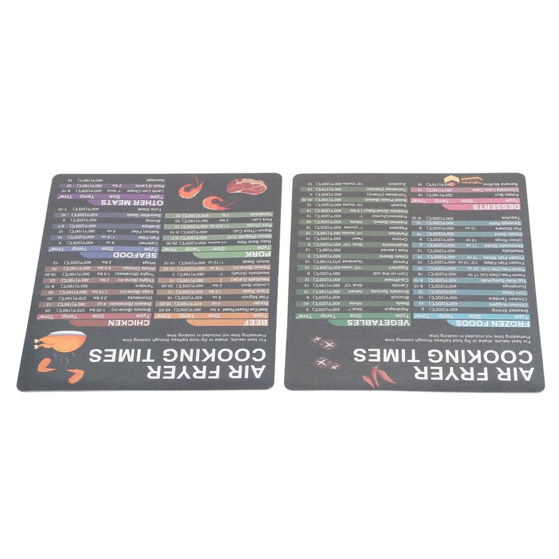 Topyond 2PCS Magnetic Cooking Times Chart, Air Fryer Accessories, Easy