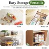 4 Pack Stackable Refrigerator Organizer Bins with Pull Out Drawers