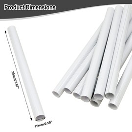 200mm x 15mm Radiator Pipe Covers White- Pipe Covers- Radiator Pipe Covers (20 Pack)