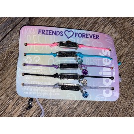 Claire’s 5 pc bff best friends adjustable bracelet set rhinestone multi color