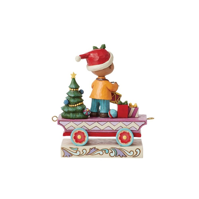 Enesco Peanuts by Jim Shore Franklin Train Car Figurine, 4.75