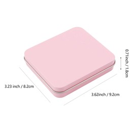 Vagocom 2Pcs Travel Floss Picks Dispenser, 3.62 x 3.23 x 0.71inch / 9.2 x 8.2 x 1.8cm Reusable Floss Pick Holder Boxes, Portable Empty Metal Floss Picks Case(Pink)