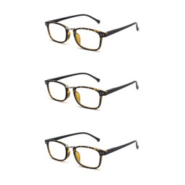 EYE ZOOM 3 Pack Retro Style Reading Glasses for Men and Women, Tortoise, +1.75