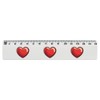 'Valentine's Heart' 15cm (6 Inch) White Plastic Ruler (RL00092343)
