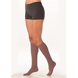 Juzo Soft 15-20 mmHg Knee High, Full Foot (Closed Toe), Silicone Border (V, Chocolate)
