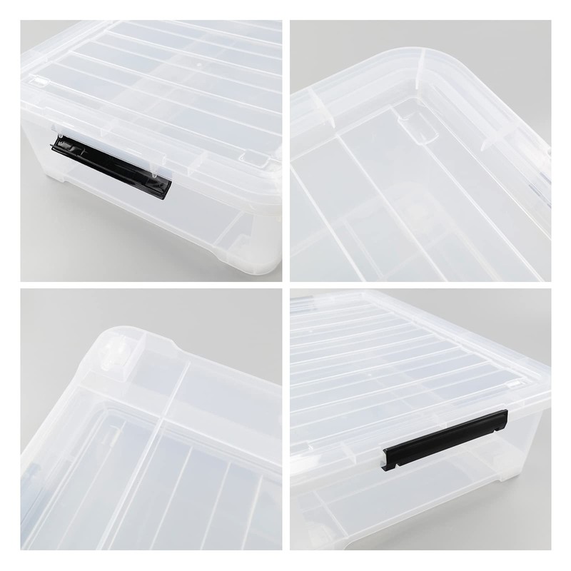 Zopnny 3-Pack 40 Quart Plastic Underbed Storage Box, Large Clear