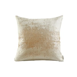 THE-TINOART Cream Beige & Gold Luxury Pillow Cover 12x20 - Embroidered Jacquard with Metallic Thread, Reversible Decorative Throw Pillow Cover for Sofa/Bed, Velvet Backing