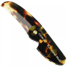 Giorgio G87 4.5 Inch Mustache and Beard Comb for Men - Handmade, Saw-cut - Tokyo