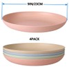 Lchkrep Unbreakable Wheat Straw Plates 9 Inch, Reusable Lightweight Deep