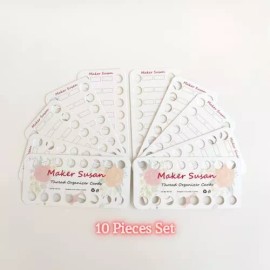 Maker Susan 10 Piece Embroidery Floss Organizer Cards 16 Positions Reusable Thread Holder