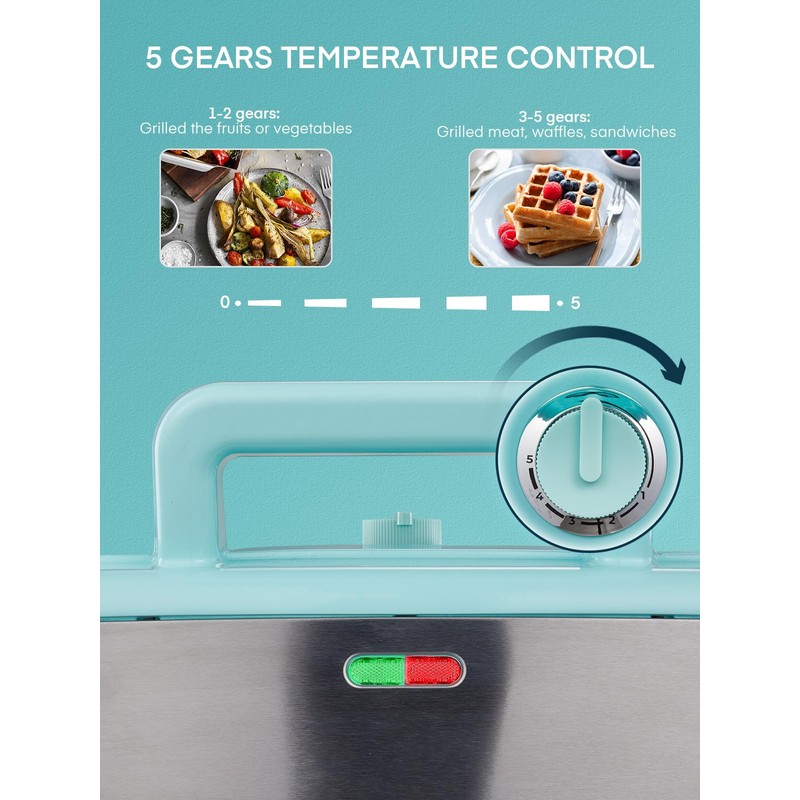 FOHERE Waffle Maker 3 in 1 Sandwich Maker 1200W Panini