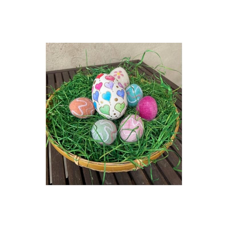 naturling Easter Grass 500 g Green Wood Wool for Easter