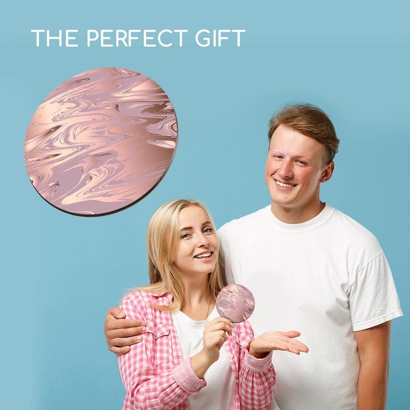 1 x Round Coaster - Rose Gold Marble Pattern Pretty