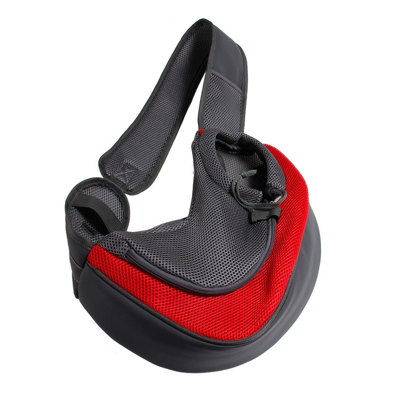 Pet Carrying Sling Breathable Large Zipper Opening Polyester Cat Puppy