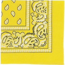 Juoar 22"X22" 100% Cotton Paisley Printed Bandanas Large Thick Scarfs Fashion Headwear for Men and Women (1, Yellow)