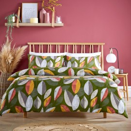 Olivia Rocco Bodenham Duvet Cover Set Soft Quilt Bedding Covers with Pillowcases Ultra Soft Luxurious Leaf Printed Modern Design for Comfort Sleep, Single