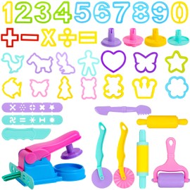 Fizdoqg 43 Piece Clay Accessory Set Children's Kneading Tool Knetä Accessories Kitchen Toy Creative Accessories for Boys and Girls DIY Modelling Clay Creation Set