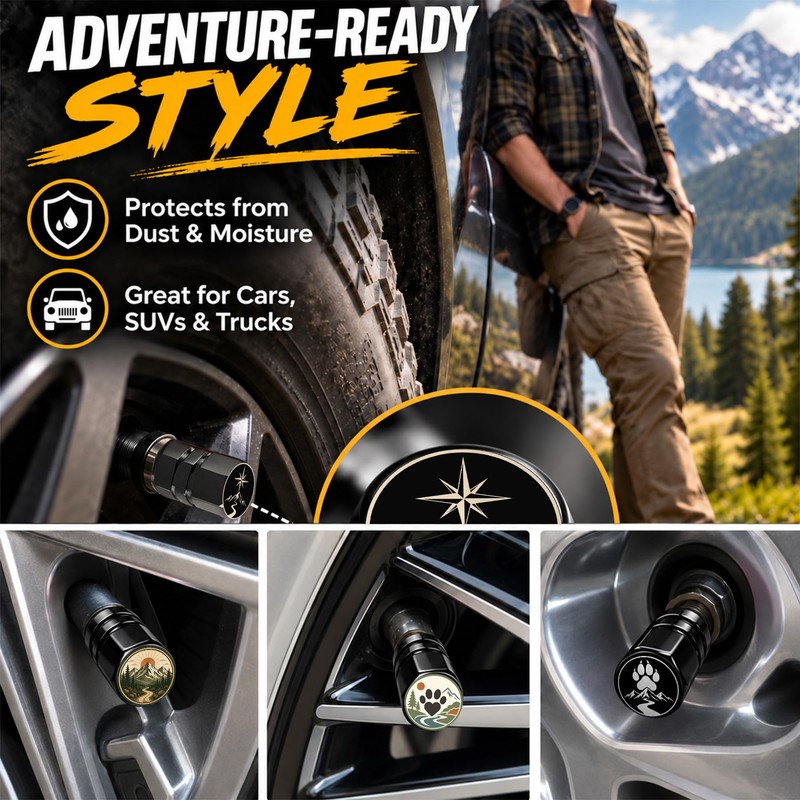 Duck Tire Valve Stem Caps Compatible with Jeep Wrangler All