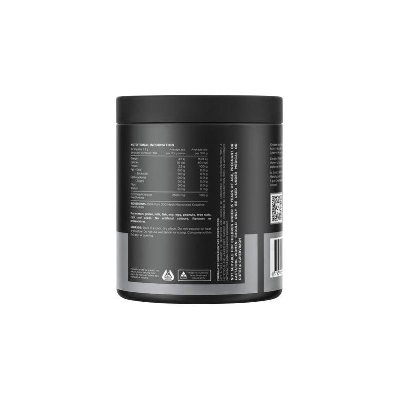 Switch Creatine 100% Pure Micronized Monohydrate - Unflavoured 250g