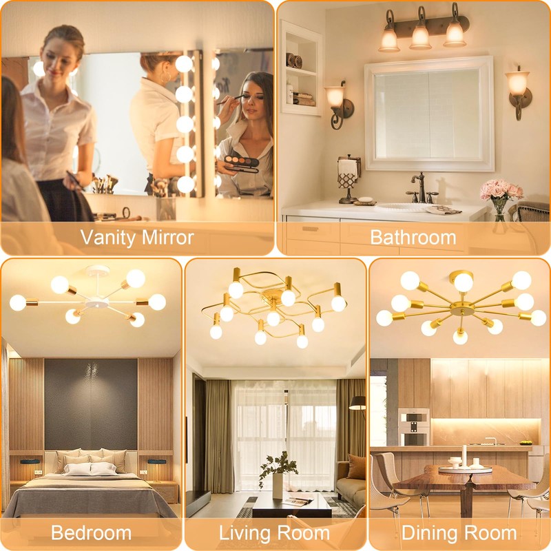 hansang G25 LED Globe Light Bulbs, Bathroom Vanity Light Bulbs