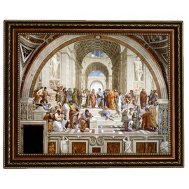 Eliteart-The School of Athens by Raphael Giclee Framed Art Canvas Print –Framed Size:23’’x28 ¾’’