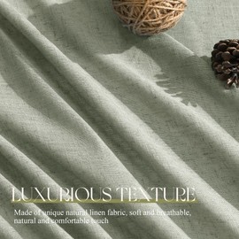 Sage Green Curtains 84 inch Length 2 Panels for Bedroom Back Tab Light Filtering Semi Sheer Drapes Linen Textured Light Green Airy Modern Farmhouse Living Room Sage Aesthetic Decor