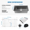 32 Inch Undermount Kitchen Sink - 32 x 19 x