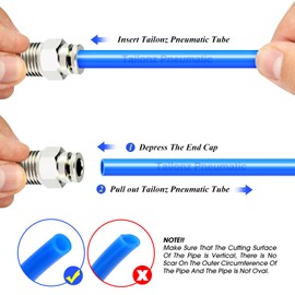 TAILONZ PNEUMATIC 304 Stainless Steel Male Straight 6mm OD 1/8 BSP Push-Fit Fittings PC6-01 (Pack of 2)