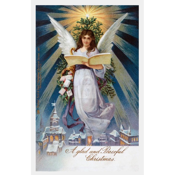 Christmas Angel with Tree and Book