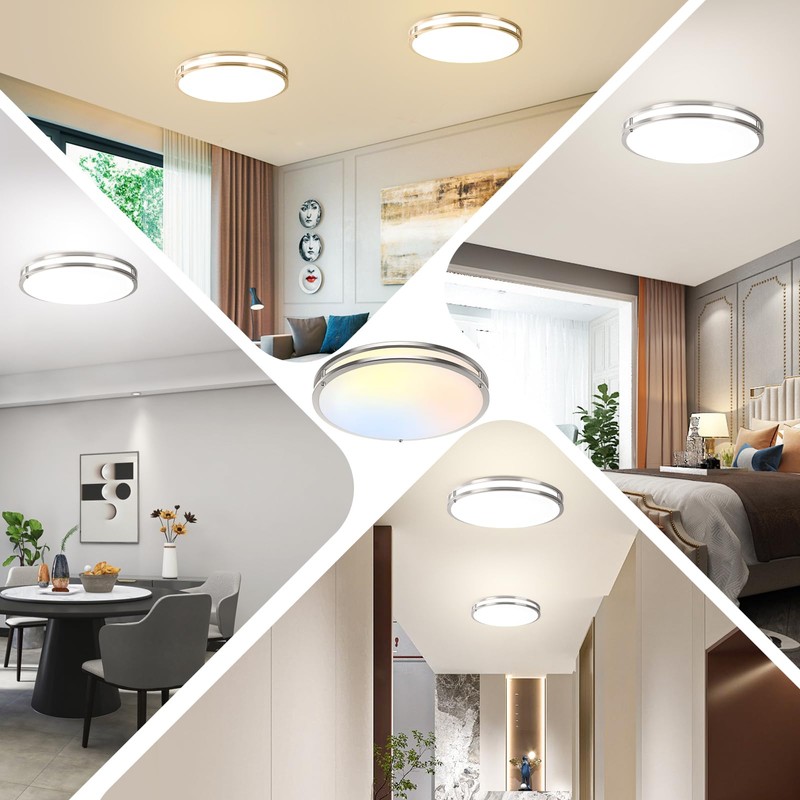 TOBUSA 18inch LED Flush Mount Ceiling Light, 50W 5600lm Bright